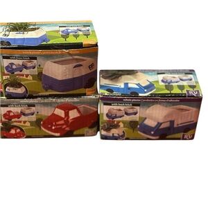 Vehicle Planter Set - Blue, Red, and White